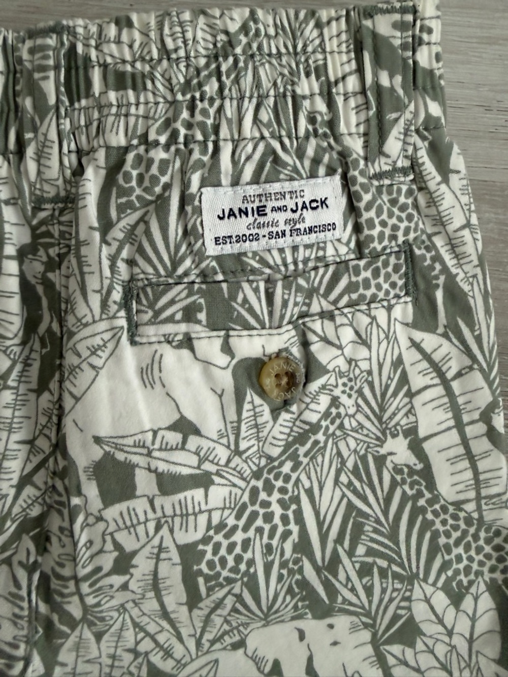 Janie and Jack Green Tropical Print Baby Boy Shorts 6-12 months NWT - Picture 3 of 5